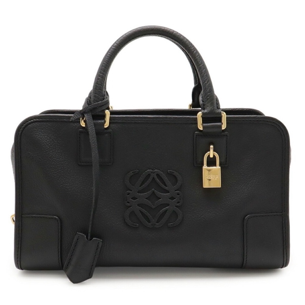 Loewe Black Satchel with Gold Accents